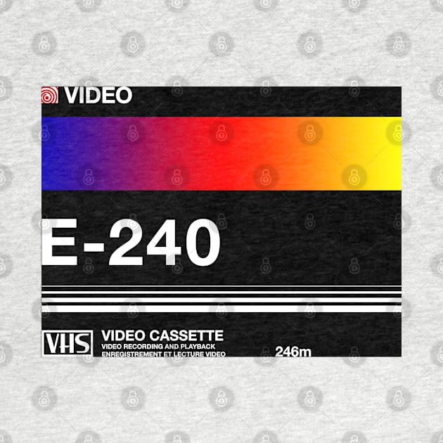 VHS cassette, case E-240 - retrowave art by Synthwave1950